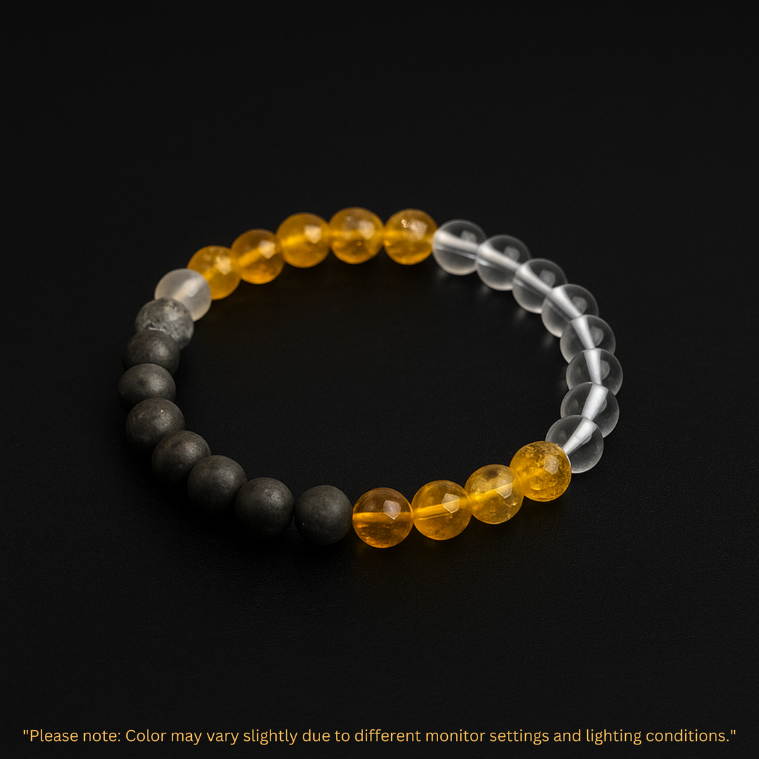 Energy & Clarity Bracelet – Hematite, Citrine & Clear Quartz - Astro Roohi