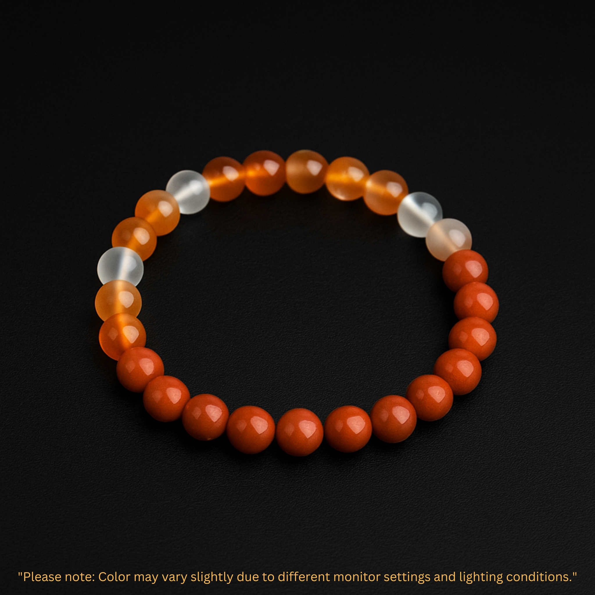 Vitality & Confidence Bracelet – Carnelian, Sunstone & White Agate - Astro Roohi