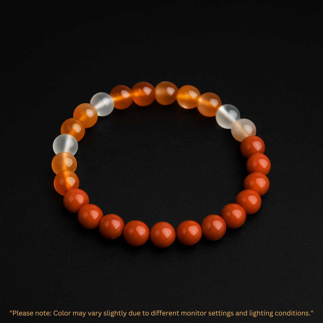 Vitality & Confidence Bracelet – Carnelian, Sunstone & White Agate - Astro Roohi