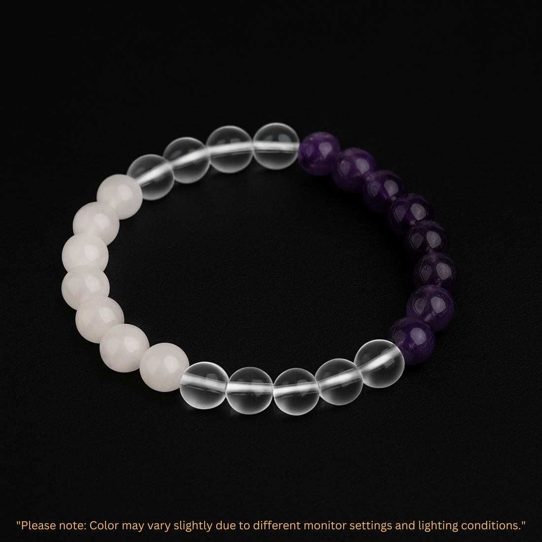 Trinity of Light Bracelet – Rose Quartz, Clear Quartz & Amethyst - Astro Roohi