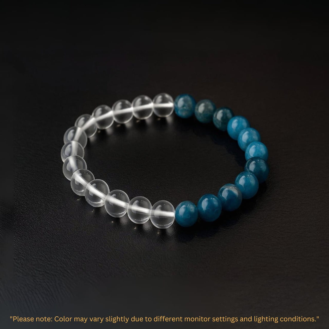 Blue Apatite & Clear Quartz Crystal Healing Bracelet - Astro Roohi